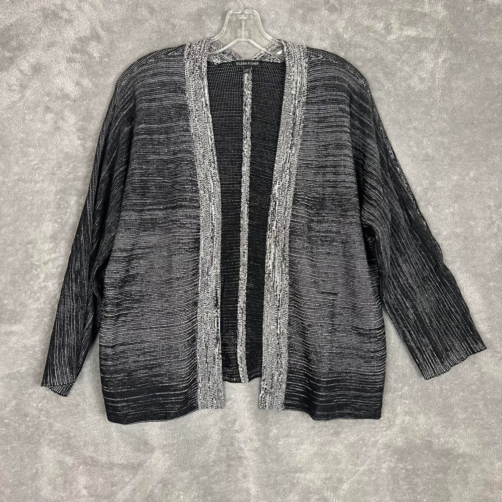 Eileen Fisher Knit Cardigan Sweater Womens XS‎ Silk Organic Cotton Lightweight